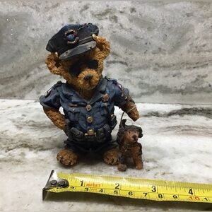 Policeman bear with trusty dog figurine